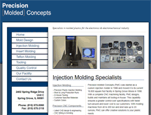 Tablet Screenshot of precisionmolded.com
